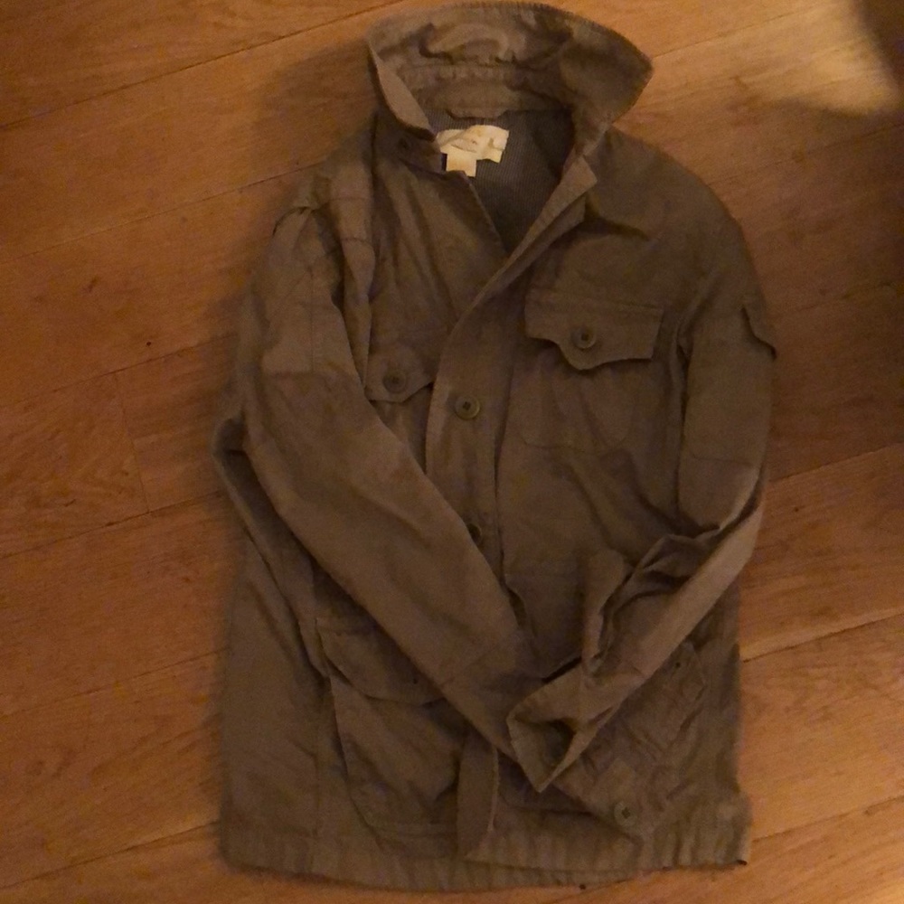 J..crew olive green cargo twill jacket
